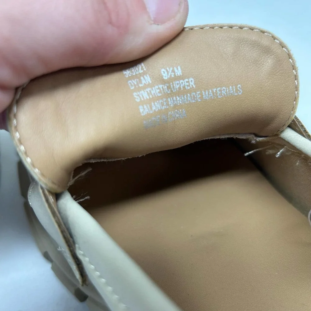 NEW Sincerely Jules Dylan Loafer Heels Tan Faux Leather Size 9.5